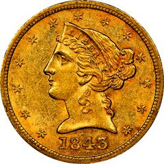1843 O Coins Liberty Head Half Eagle Prices