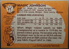 Back Side | Magic Johnson Basketball Cards 1981 Topps