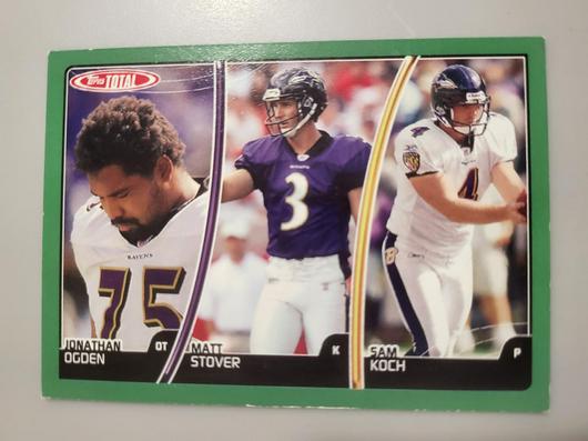 Sam Koch, Jonathan Ogden, Matt Stover [Blue] #188 photo