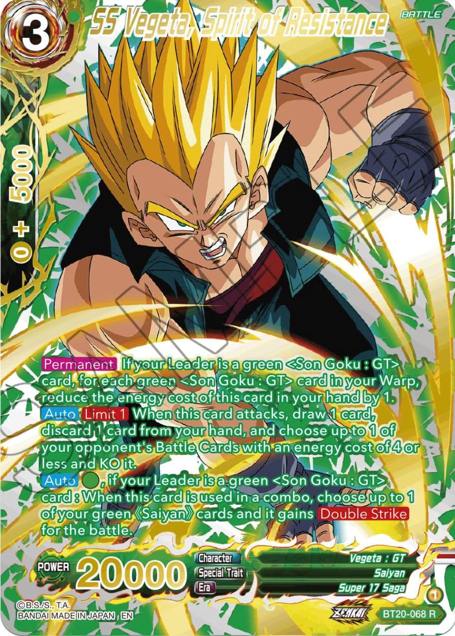 SS Vegeta, Spirit of Resistance [Gold Stamped Foil] BT20-068 Dragon Ball Super Power Absorbed