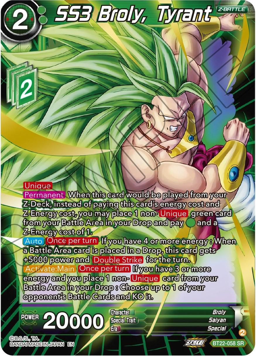 SS3 Broly, Tyrant BT22-058 Dragon Ball Super Critical Blow