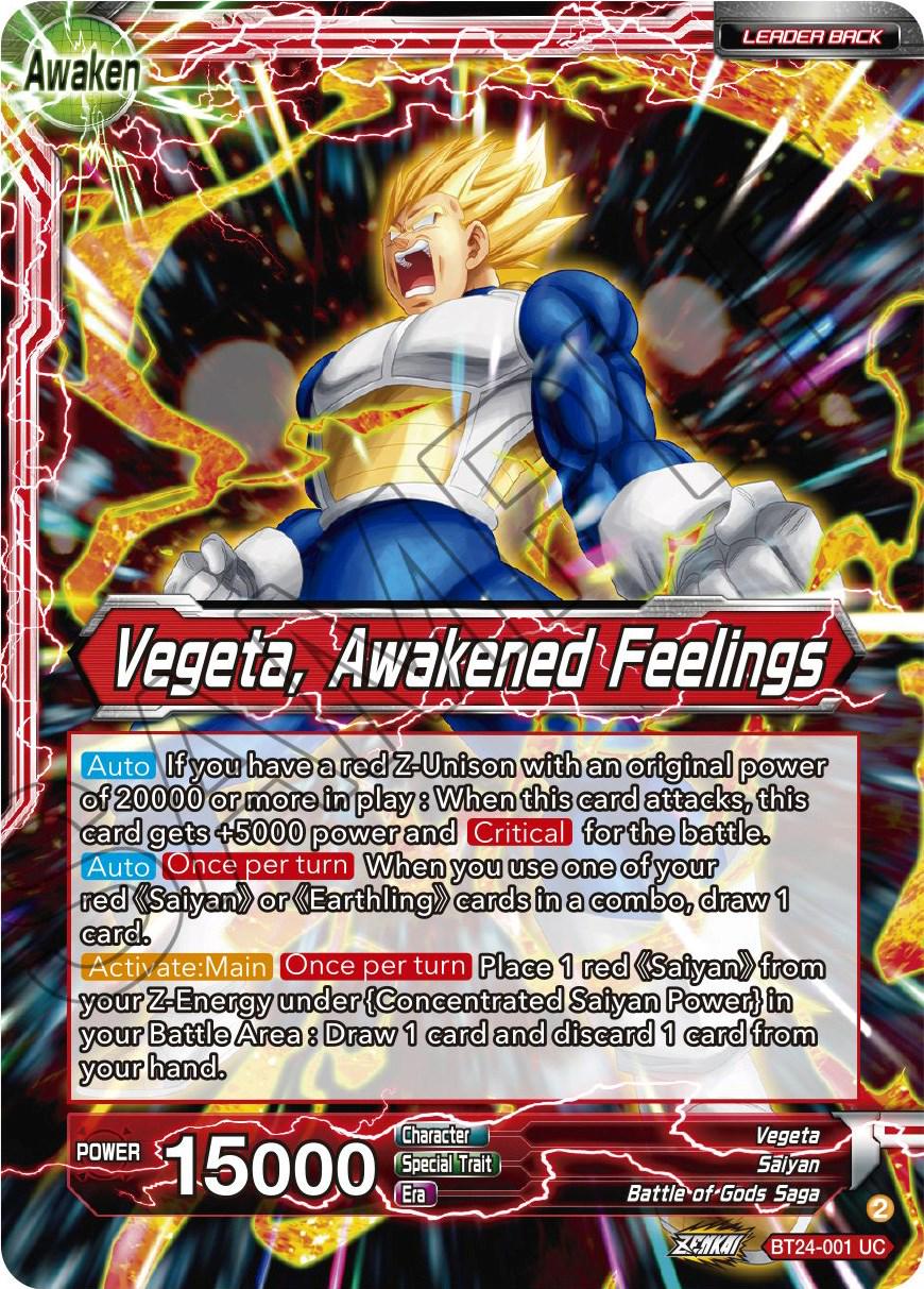 Vegeta // Vegeta, Awakened Feelings BT24-001 Dragon Ball Super Beyond Generations