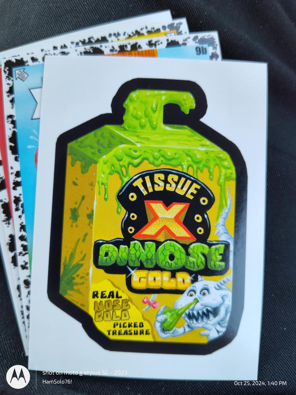 Tissue X Dinose Gold #WP-6 Garbage Pail Kids at Play Wacky Packages