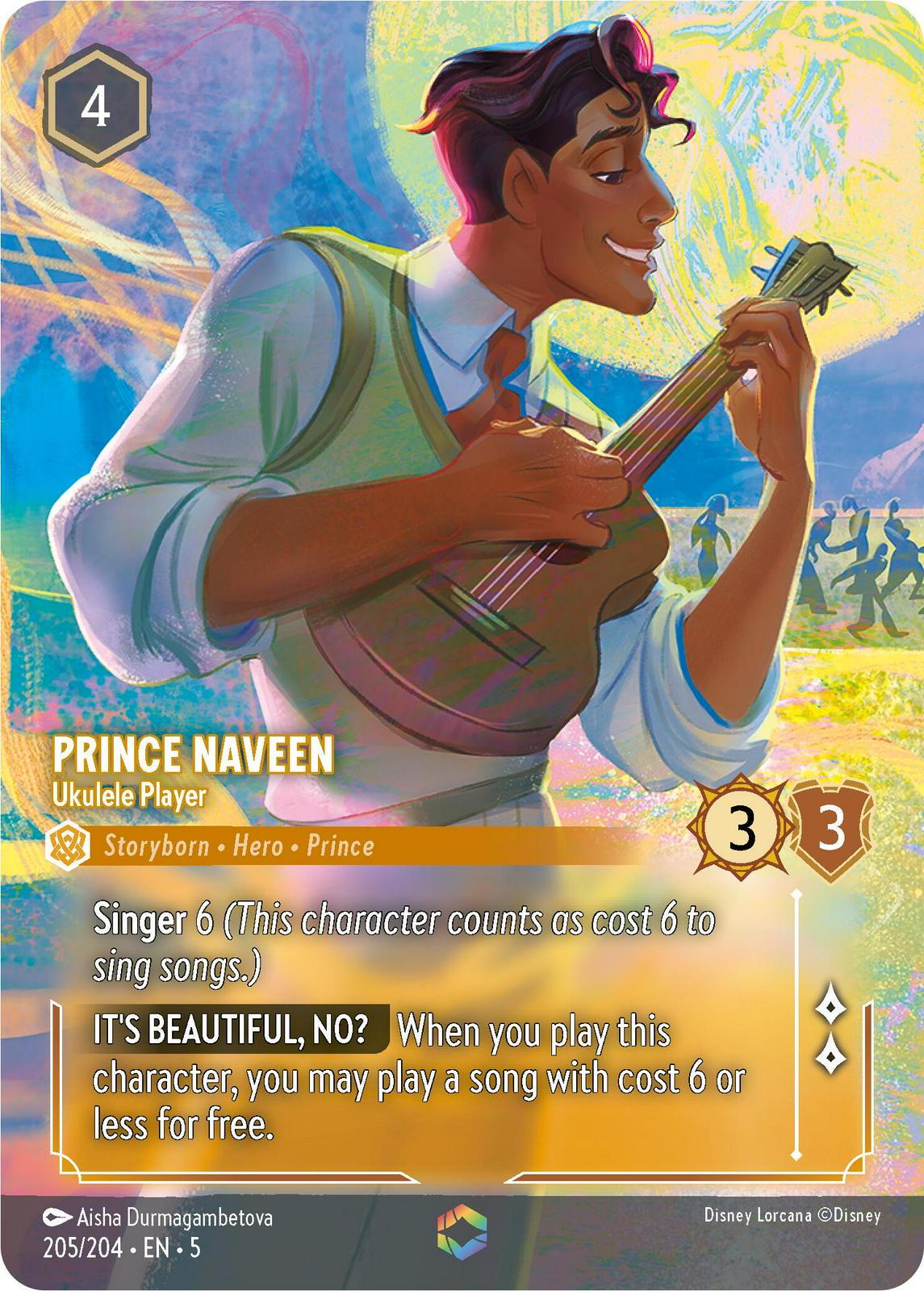 Prince Naveen - Ukulele Player #205 Lorcana Shimmering Skies