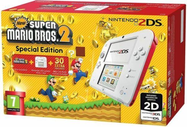 Nintendo 2DS White + Red [New Super Mario Bros. 2 Pre-installed] PAL Nintendo 3DS