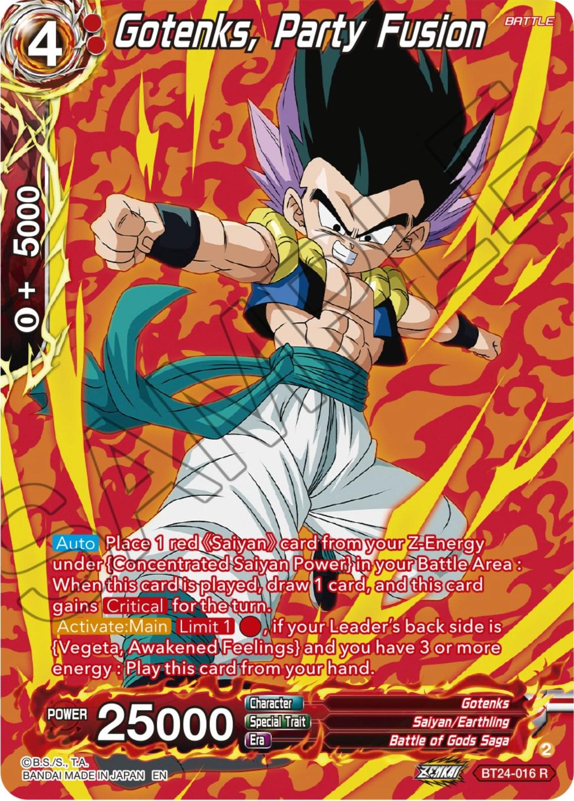 Gotenks, Party Fusion [Collector Booster Silver Foil] BT24-016 Dragon Ball Super Beyond Generations