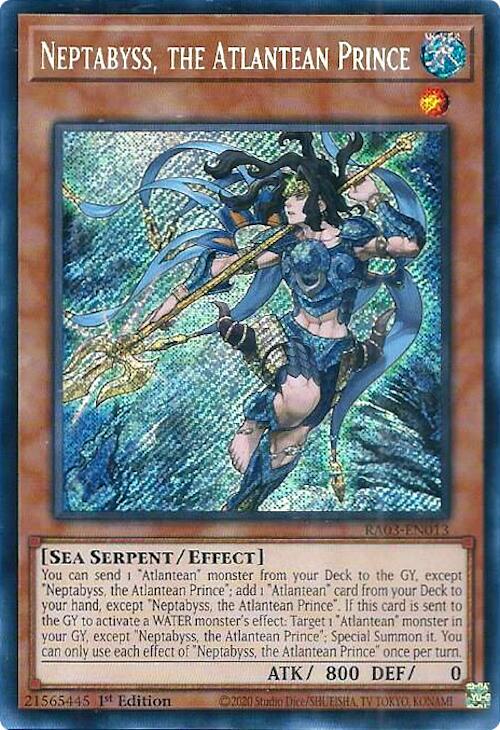 Neptabyss, the Atlantean Prince [Quarter Century Secret Rare] RA03-EN013 YuGiOh Quarter Century Bonanza