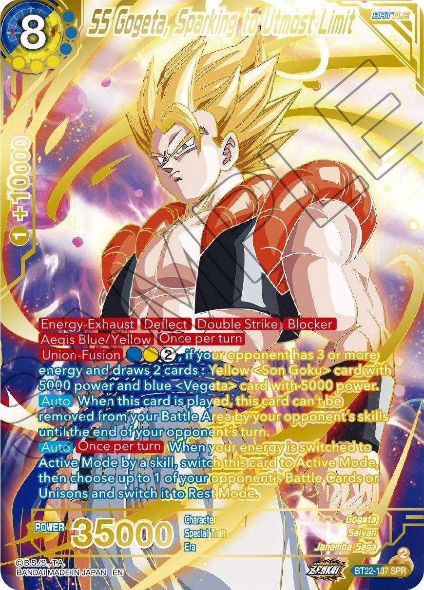 SS Gogeta, Sparking to Utmost Limit [SPR] BT22-137 Dragon Ball Super Critical Blow