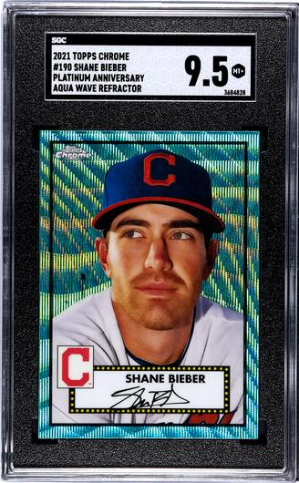 Shane Bieber [Aqua Wave Refractor] #190 photo