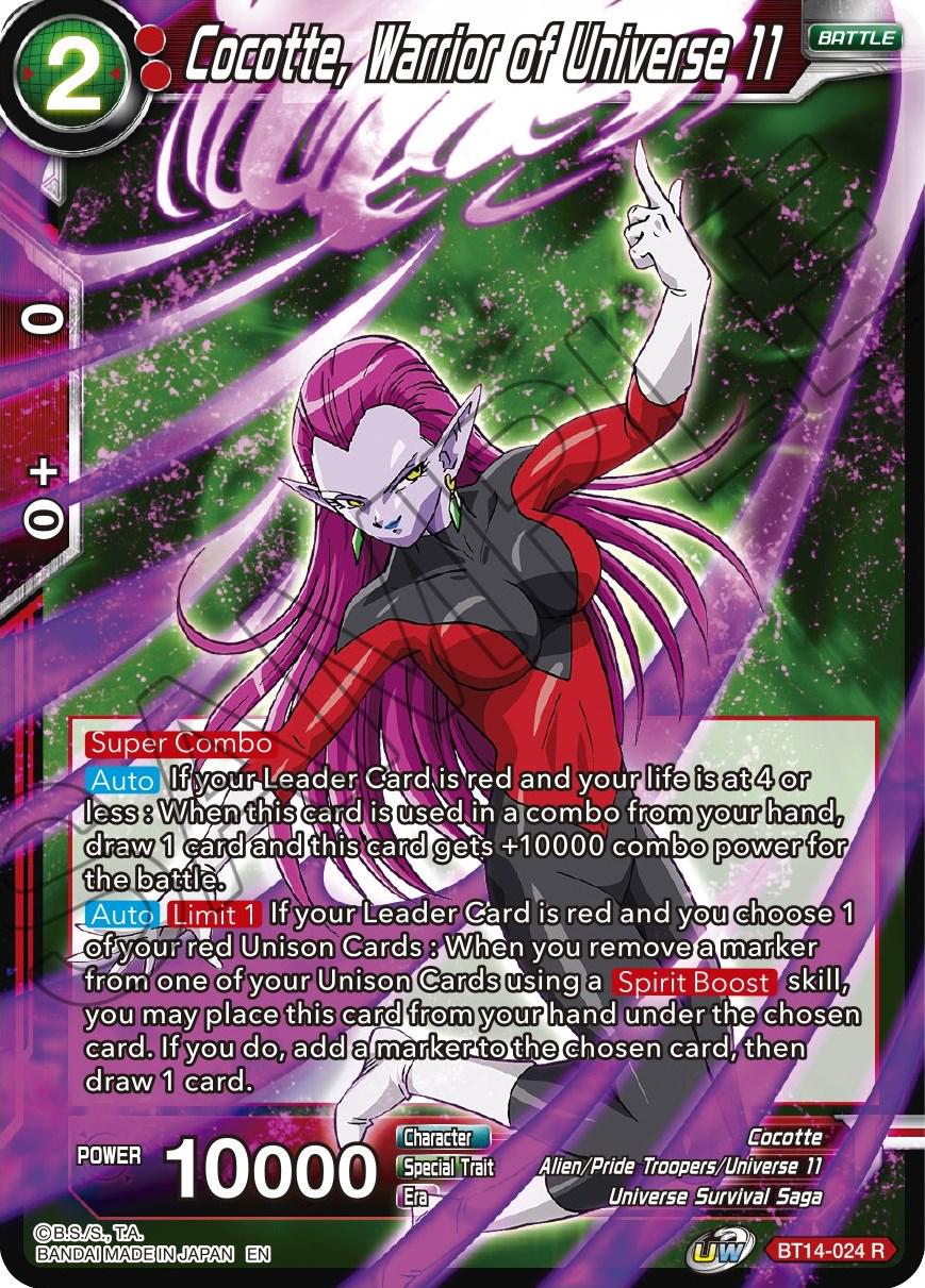 Cocotte, Warrior of Universe 11 BT14-024 Dragon Ball Super Cross Spirits