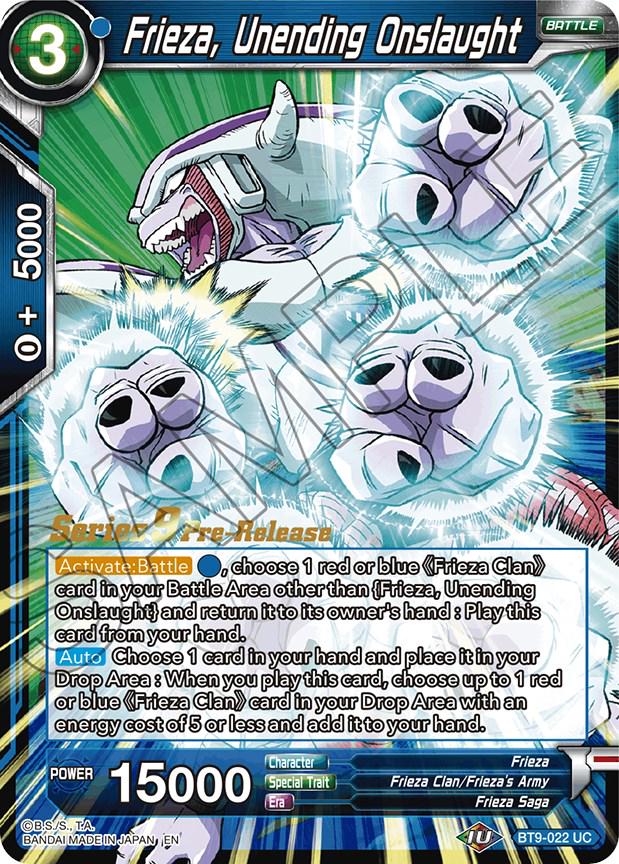 Frieza, Unending Onslaught BT9-022 Dragon Ball Super Universal Onslaught: Pre-Release Promos