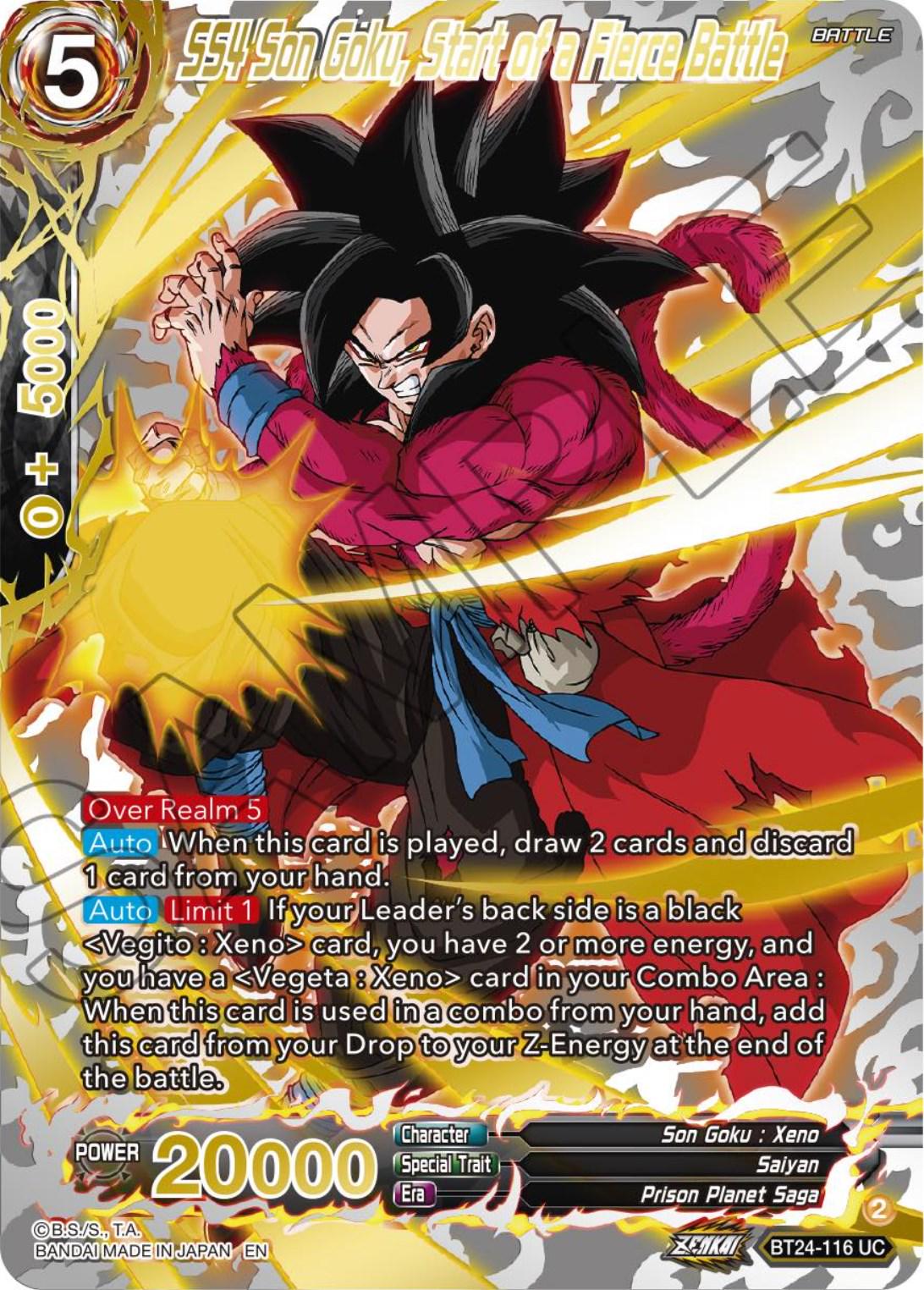 SS4 Son Goku, Start of a Fierce Battle [Gold Foil] BT24-116 Dragon Ball Super Beyond Generations