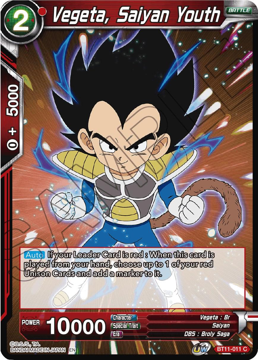 Vegeta, Saiyan Youth BT11-011 Dragon Ball Super Vermilion Bloodline