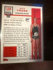 Back | Nick Young Basketball Cards 2007 Topps 50th Anniversary