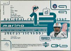 Back Of Card | Dan Marino Football Cards 1999 Upper Deck Powerdeck Auxiliary Power