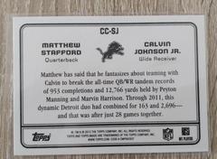 CC-SJ  | Matthew Stafford , Calvin Johnson Jr Football Cards 2012 Topps Magic Charismatic Combos