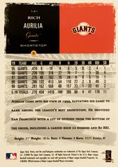 Rear | Rich Aurilia Baseball Cards 2000 Upper Deck Victory