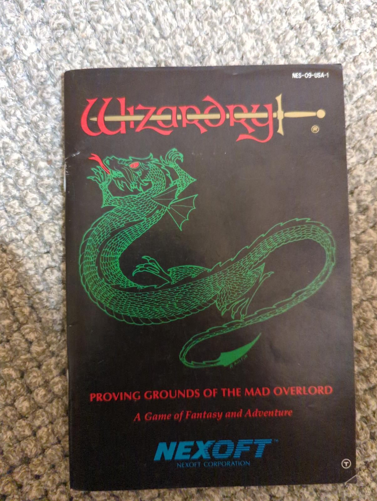 Wizardry Proving Grounds of the Mad Overlord Manual only NES