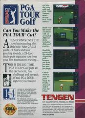 PGA Tour Golf - Back | PGA Tour Golf Sega Game Gear