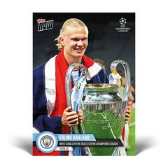 Erling Haaland #123 Soccer Cards 2022 Topps Now UEFA Champions League Prices
