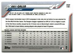 Joey Gallo #191 Ben Baller Edition (Back) | Joey Gallo Baseball Cards 2020 Topps Chrome Ben Baller