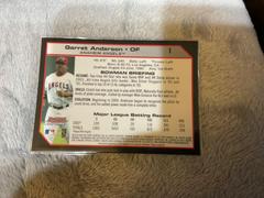 Back | Garret Anderson Baseball Cards 2004 Bowman Chrome