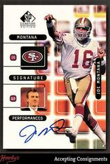 Joe Montana #J6A Football Cards 1999 SP Signature Montana Performances Prices