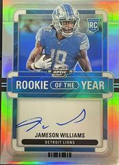 Jameson Williams [Rookie of the Year Autograph Holo] #ROY-JW Football Cards 2022 Panini Contenders Optic Rookie of the Year Prices