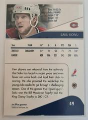 Backside | Saku Koivu Hockey Cards 2003 ITG Toronto Star