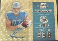 Aidan Hutchinson [2002 Throwback Autograph Gold Vinyl] #02TR-AH Football Cards 2022 Panini Contenders Optic Throwback Rookie Autographs Prices