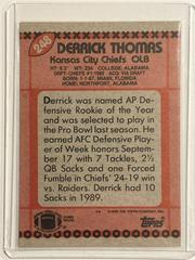 Back | Derrick Thomas Football Cards 1990 Topps