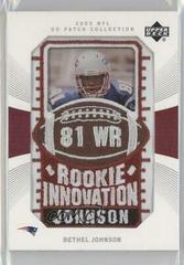 Bethel Johnson Football Cards 2003 Upper Deck Patch Collection Prices