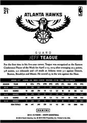 Back Of Card | Jeff Teague Basketball Cards 2014 Panini Hoops