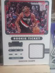 Shaedon Sharpe #RTS-SSP Basketball Cards 2022 Panini Contenders Rookie Ticket Swatches Prices