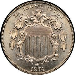 1874 [PROOF] Coins Shield Nickel Prices