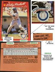 Overall Diagram Of 4 Errors | Kirby Puckett [Error] Baseball Cards 1990 Donruss