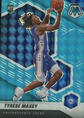Tyrese Maxey [Blue Fluorescent] Basketball Cards 2020 Panini Mosaic Prices