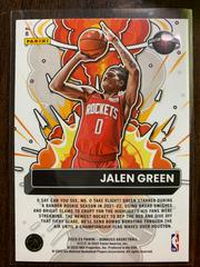 Back | Jalen Green Basketball Cards 2022 Panini Donruss Bomb Squad