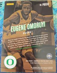 EUGENE OMORUYI BACK  | Eugene Omoruyi #PBEUO [RC] Basketball Cards 2021 Panini Chronicles Draft Picks Prestige Bonus Shots Signatures