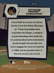 Rear | Dinger Baseball Cards 2024 Topps Big League Baseball Mascot