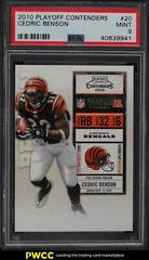 Cedric Benson #20 Football Cards 2010 Playoff Contenders Prices