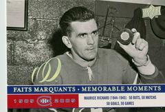 Maurice Richard #290 Hockey Cards 2008 Upper Deck Montreal Canadiens Centennial Prices
