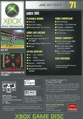 Back Cover | Official Xbox Magazine Demo Disc 71 Xbox 360