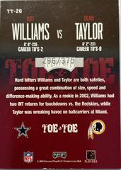 Back | Williams, Taylor Football Cards 2004 Playoff ROY Contenders Toe 2 Toe