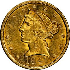 1847 Coins Liberty Head Half Eagle Prices