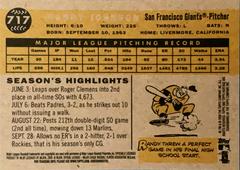 Rear | Randy Johnson Baseball Cards 2009 Topps Heritage