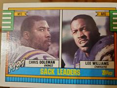 1989 Sack Leaders   Chris Doleman, Lee Williams #193 Football Cards 1990 Topps Tiffany Prices