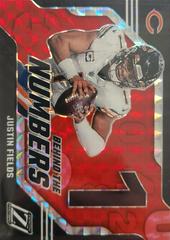 Justin Fields [Red] #17 Football Cards 2023 Panini Zenith Behind the Numbers Prices