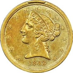 1842 [SMALL LETTERS] Coins Liberty Head Half Eagle Prices