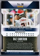 Back | Daz Cameron [Signed Status Purple Die-Cut Autograph] Baseball Cards 2015 Panini Elite Extra Edition